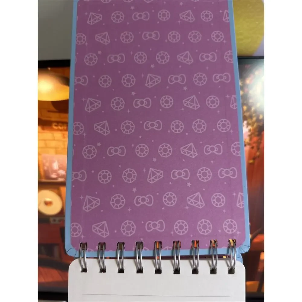 Hello Kitty Spiral Notebook HK Bejeweled Metallic Top Blue Elastic 2024 Sanrio